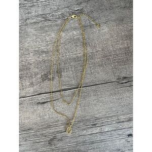 evry jewels gold colored 2‎ layered Virgin Mary necklace
